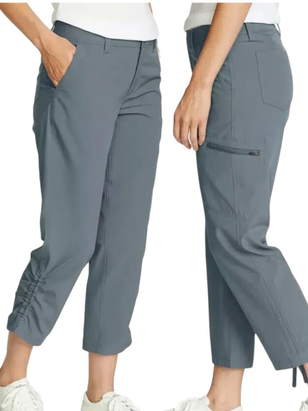 Eddie Bauer Ripstop Crop Pants Adjustable Length - Brook (Bluish/Gray) - 18